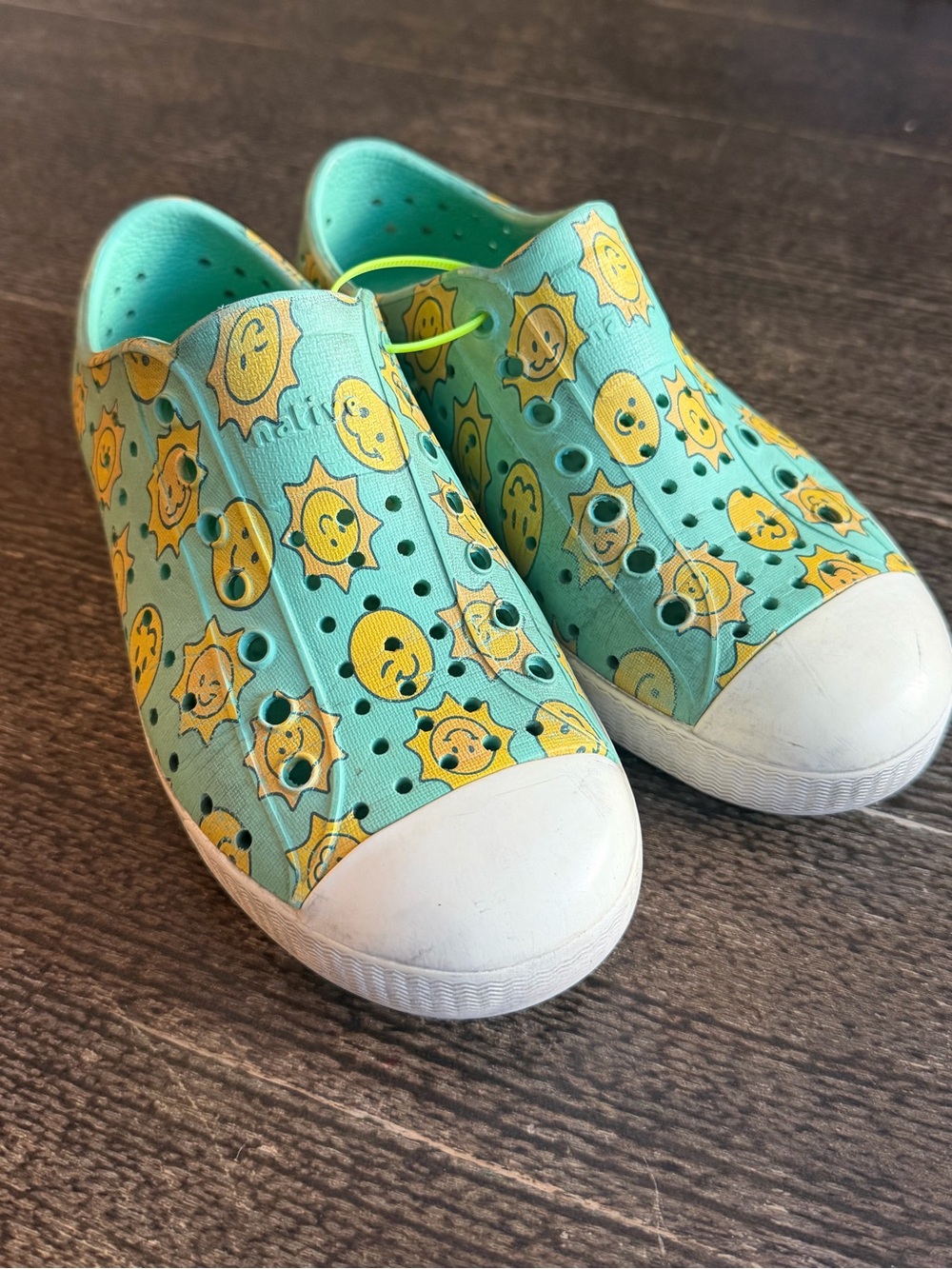 Native Shoes Kids Sun Pattern Slip-On Shoes in Aqua C12
